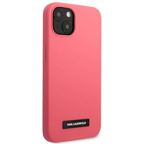 Karl Lagerfeld KLHCP13MSLMP1PI iPhone 13 6.1 "Hardcase fuchsia / fuchsia Silicone Plaque