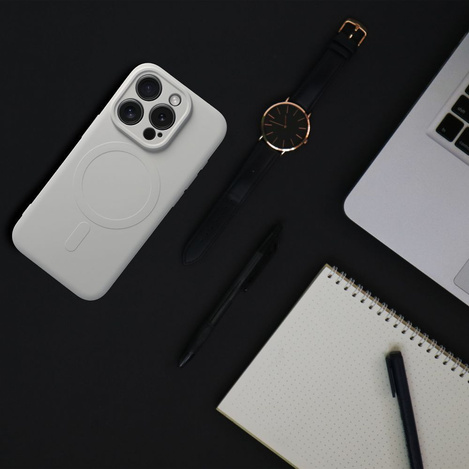 Futerał SILICONE MAG COVER (big hole) kompatybilny z MagSafe do IPHONE 17 Pro Max tytanowy