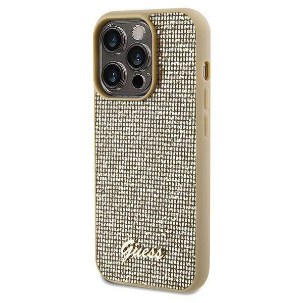 Oryginalne Etui GUESS Hardcase GUHCP14LPMSDGSD do iPhone 14 Pro (Disco Script Metal / złoty)