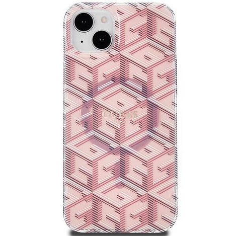 Oryginalne Etui GUESS Hardcase GUHMP15MHGCUSTGP do iPhone 15 Plus (Kompatybilny z Magsafe / IML GCUBE / różowy)