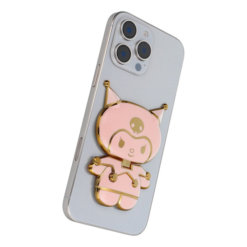 Stojak na telefon LALKA - naklejany - różowy