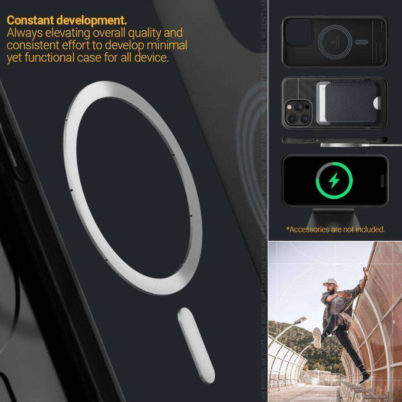Schutzhülle APPLE IPHONE 15 PRO Caselogy Parallax Mag MagSafe Matte schwarz