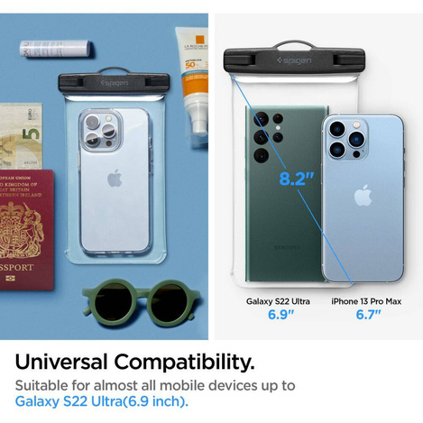 Spigen A601 UNIVERSELLES WASSERDICHTES GEHÄUSE KRISTALLKLAR
