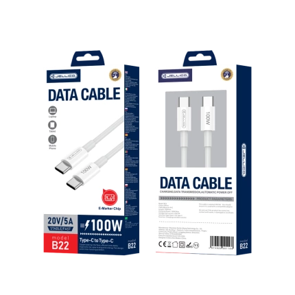JELLICO Kabel B22 USB-C - USB-C PD 100W 1M weiss