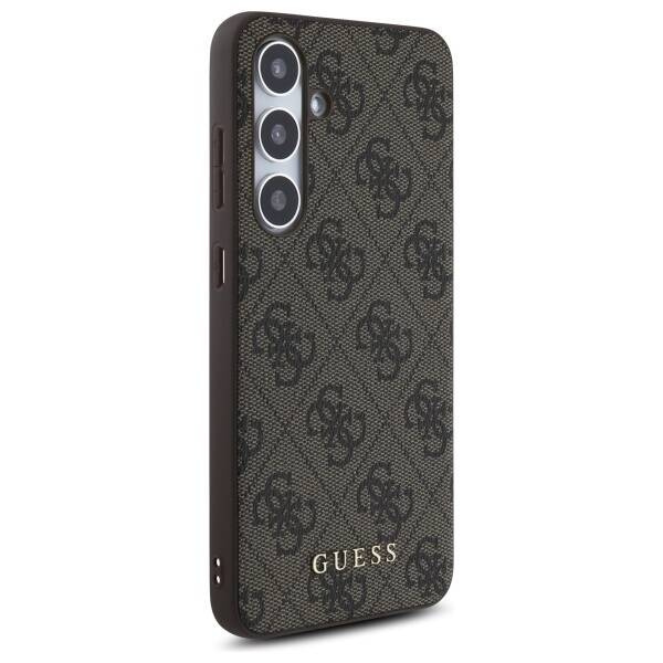 Oryginalne Etui GUESS hardcase 4G Metal Gold Logo GUHCS24FEG4GFBR do Samsung Galaxy S24 FE brązowy