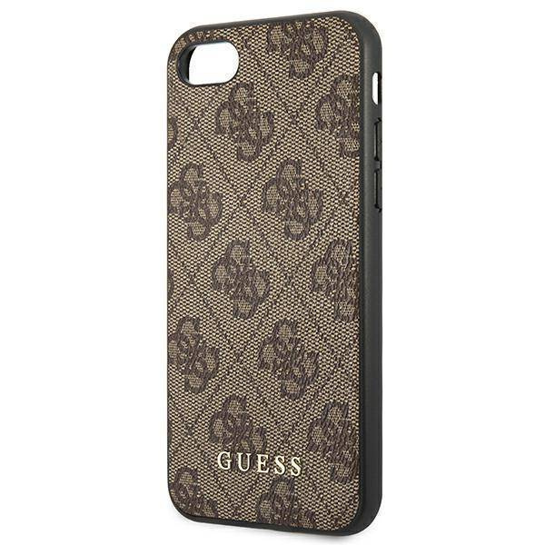 Oryginalne Etui IPHONE SE 2022 / SE 2020 / 7 / 8 Guess Hard Case 4G Metal Gold Logo (GUHCI8G4GFBR) brązowe