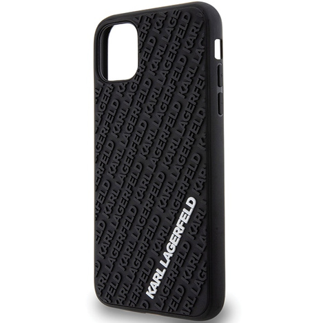 Karl Lagerfeld KLHCN613DMKRLK iPhone 11 / Xr 6,1" schwarz/schwarzes Hardcase 3D Rubber Multi Logo