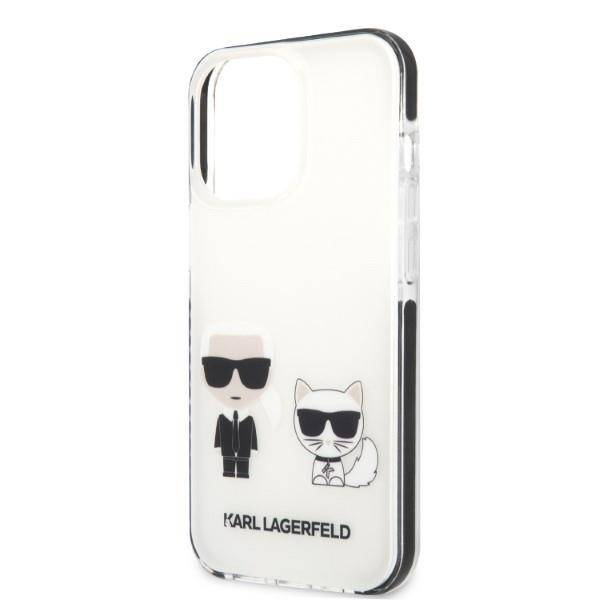 Original Handyhülle IPHONE 13 PRO MAX Karl Lagerfeld Hardcase Karl & Choupette weiß