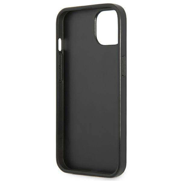 Original Case IPHONE 14 PLUS Guess Hardcase Saffianotriangle Logo (GUHCP14MPSATLK) black