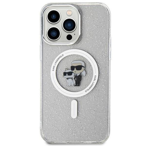 Karl Lagerfeld Karl&amp;Choupette Glitter MagSafe case for iPhone 15 Pro Max - transparent