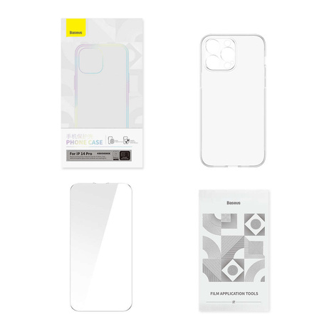 Baseus Corning Case etui do iPhone 14 Pro pancerny pokrowiec + szkło przezroczyste
