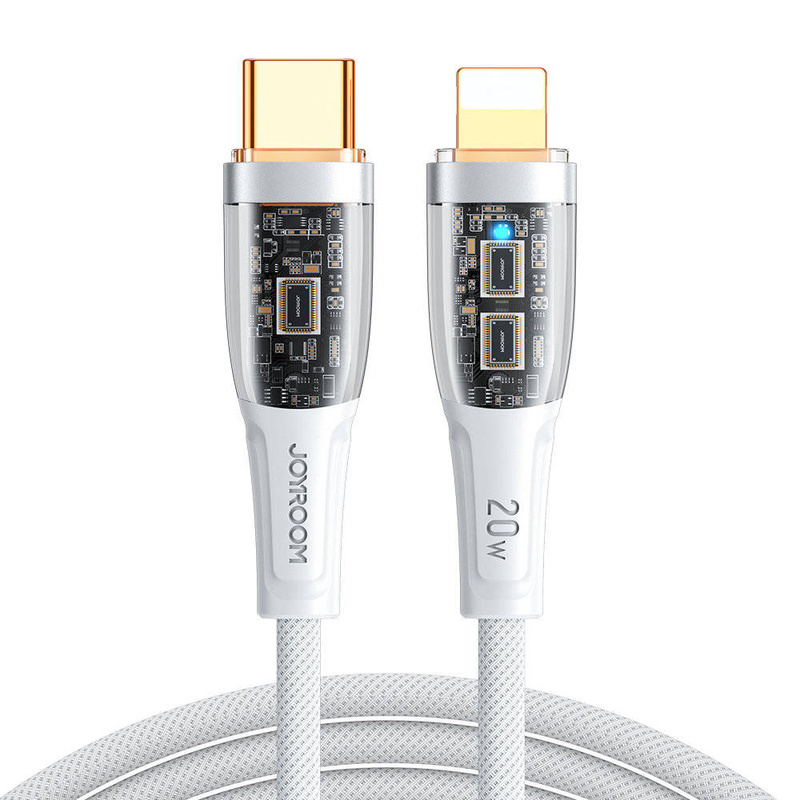Joyroom fast charging cable with smart switch USB-C - Lightning 20W 1.2m white (S-CL020A3)