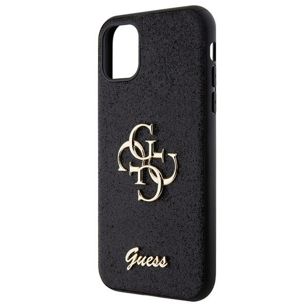 Original Handyhülle IPHONE 11 / XR Guess Hardcase Glitter Script Big 4G (GUHCN61HG4SGK) schwarz