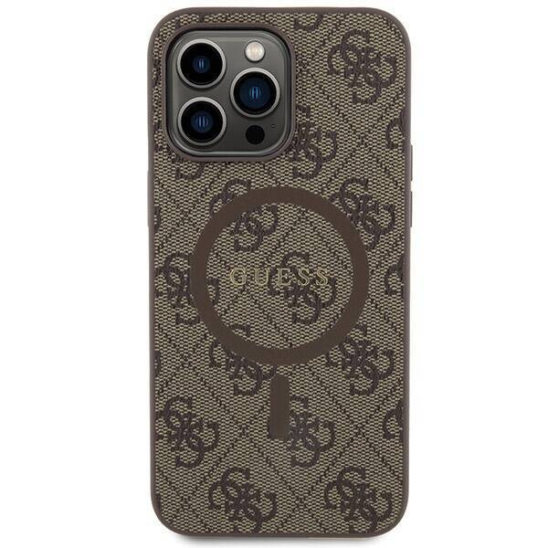Oryginalne Etui GUESS Hardcase GUHMP15LG4GFRW do iPhone 15 Pro (Kompatybilny z Magsafe / 4G Ring classic logo / brązowy)