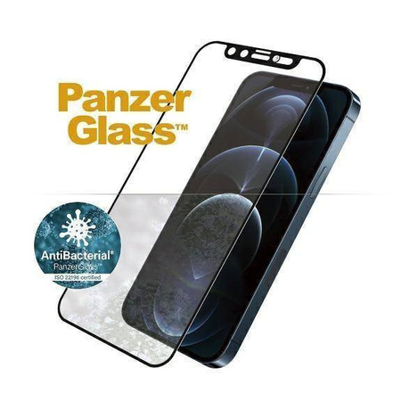 Gehärtetes Glas 5D IPHONE 12 PRO MAX PanzerGlass E2E Microfracture CamSlider Swarovsky Case Friendly AntiBacterial schwarz