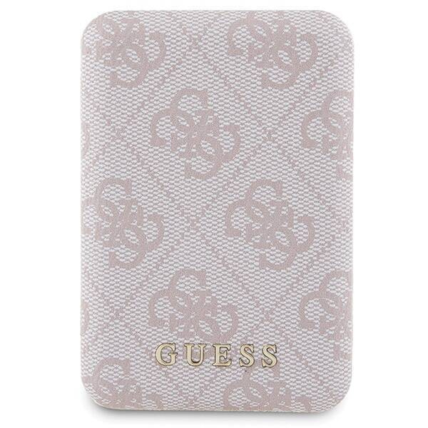 Zestaw Guess GUBPM5P15S4GEMGP iPhone 15 6.1" hardcase + Powerbank 5000mAh MagSafe różowy/pink 4G Metal Logo