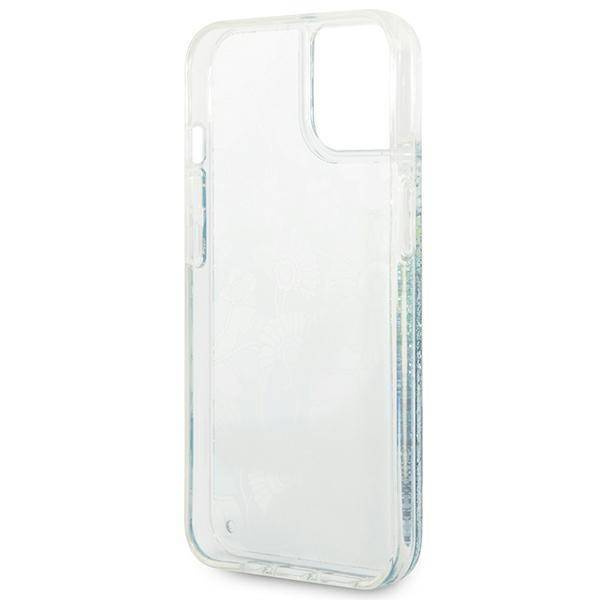 Case IPHONE 14 PLUS Guess Hardcase Flower Liquid Glitter green