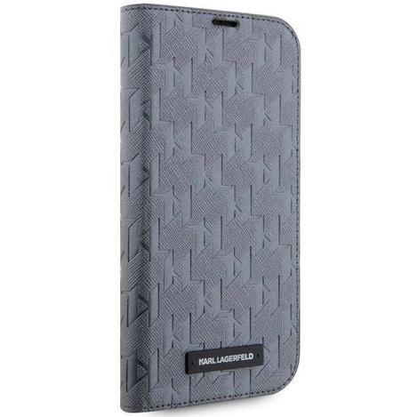Karl Lagerfeld KLBKP14XSAKLHPG iPhone 14 Pro Max 6,7&quot; Bücherregal Silber/Silber Saffiano Monogram