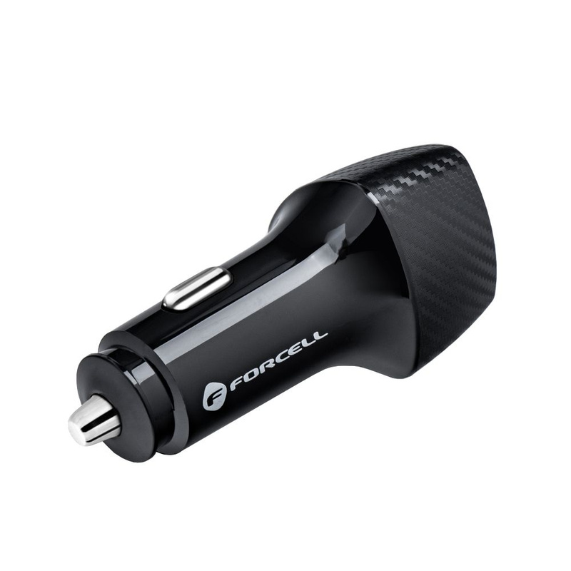 FORCELL CARBON ładowarka samochodowa USB QC 3.0 18W + USB QC 3.0 18W CC50-2A36W czarny (Total 36W)