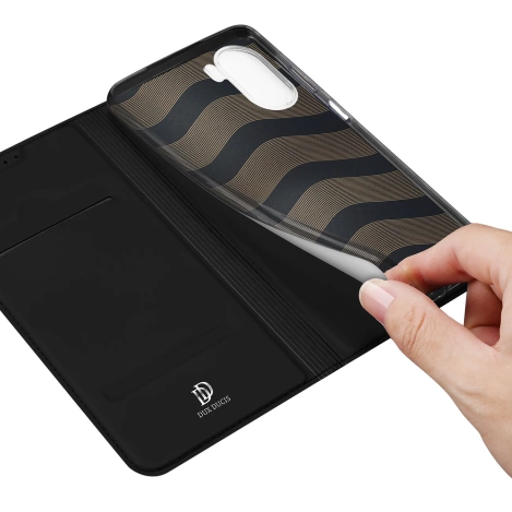 Dux Ducis Skin Pro Hülle Vivo Y16 / Y02s Brieftasche Holster Cover mit Klappe schwarz
