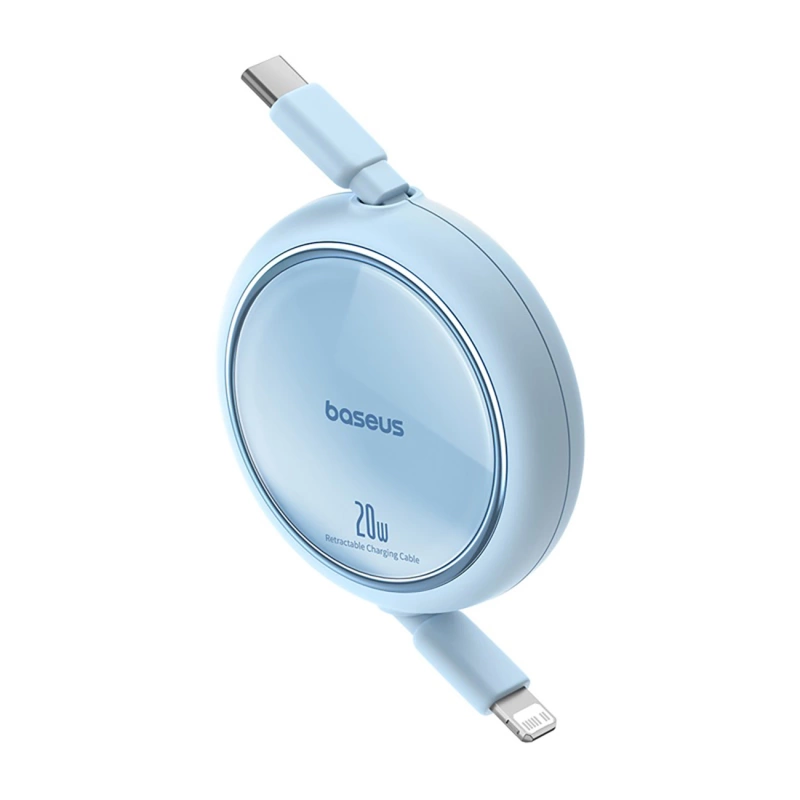 Baseus Free2Pull einziehbares USB-C/ Lightning -Kabel 20 W 1 m – blau