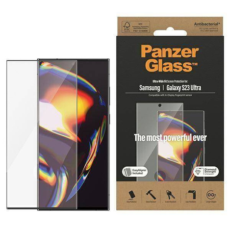 Gehärtetes Glas SAMSUNG GALAXY S23 ULTRA PanzerGlass Ultra-Wide Fit Screen Protection with the Applicator (7317)