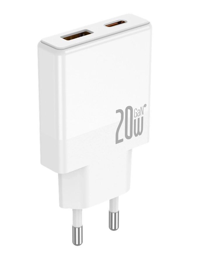JELLICO wall charger EU57 PD 20W 1xUSB-C + 1xUSB QC3.0 White