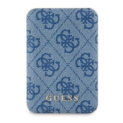 Guess Induction Powerbank 15W GUPB5FP4EMGB 5000mAh blue/blue 4G Leather Metal Logo MagSafe