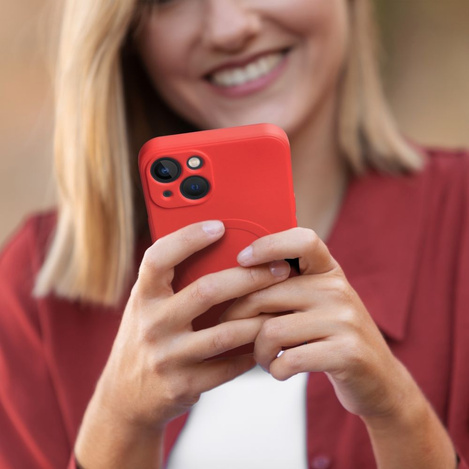 Futerał Silicone Mag Cover kompatybilny z MagSafe do IPHONE 12 PRO czerwony