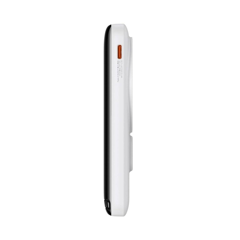Baseus Magnetic Bracket Powerbank mit MagSafe Wireless Charging 10000mAh 20W Overseas Edition weiß (PPCX000202) + USB Type C Baseus Xiaobai Series 60W 0.5m