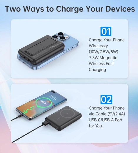 Powerbank Choetech B663 bezprzewodowy MagSafe 10000mAh - czarny