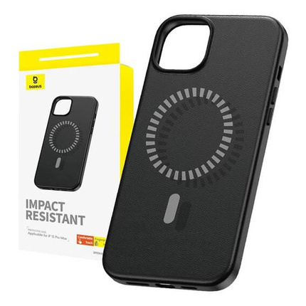 Case APPLE IPHONE 15 PRO MAX Baseus Fauxther Series MagSafe black