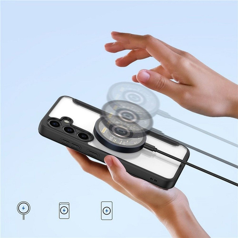 Dux Ducis Skin X Pro Hülle für Samsung S24+ mit Magnetring und Klappe – Schwarz