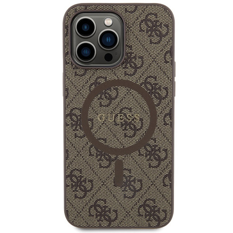 Oryginalne Etui GUESS Hardcase GUHMP13LG4GFRW do iPhone 13 Pro (Kompatybilny z Magsafe / 4G Ring classic logo / brązowy)