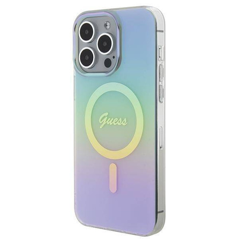 Guess IML Iridescent MagSafe Hülle für iPhone 15 Pro – Türkis