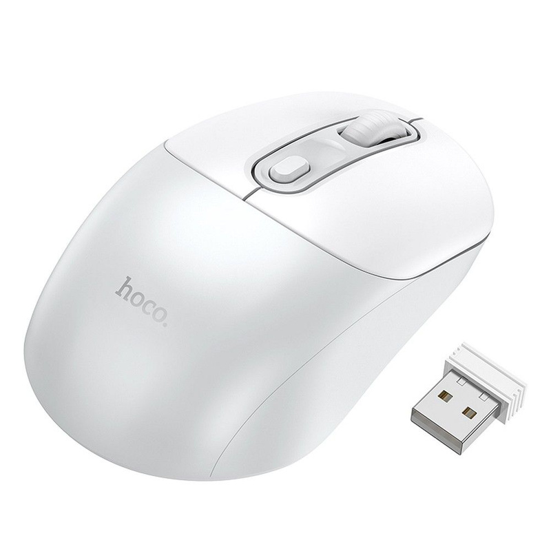HOCO mysz bezprzewodowa 2.4G GM28 biało szara