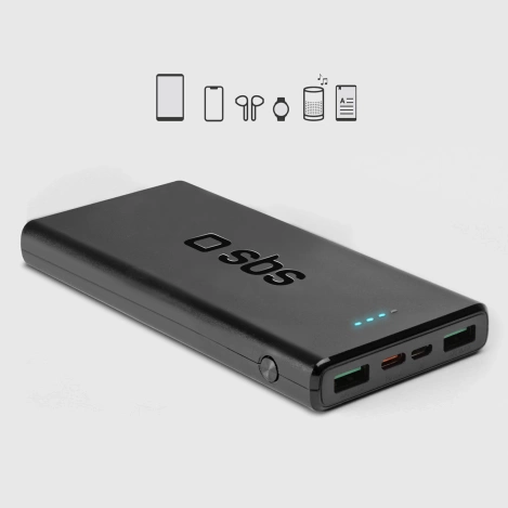 Powerbank SBS TTBB10000FASTPD20K 10000 mAh 20W mit Power Delivery - schwarz