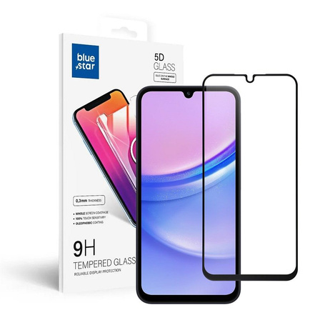 Szkło hartowane Blue Star 5D - do Samsung A15 5G (full glue/case friendly) - czarny
