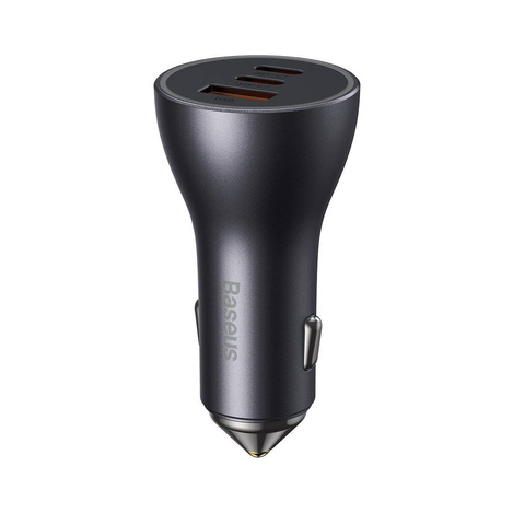 Baseus Golden Contactor Pro USB-A car charger + 2x USB-C 65W dark gray (CGJP010013)