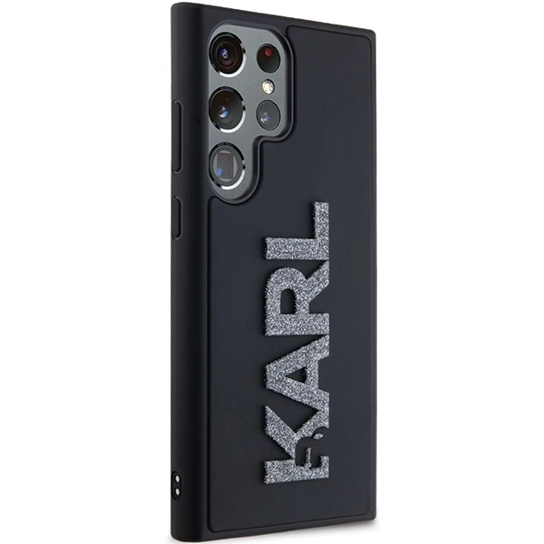 Etui Karl Lagerfeld 3D Rubber Glitter Logo na Samsung Galaxy S23 Ultra - czarne