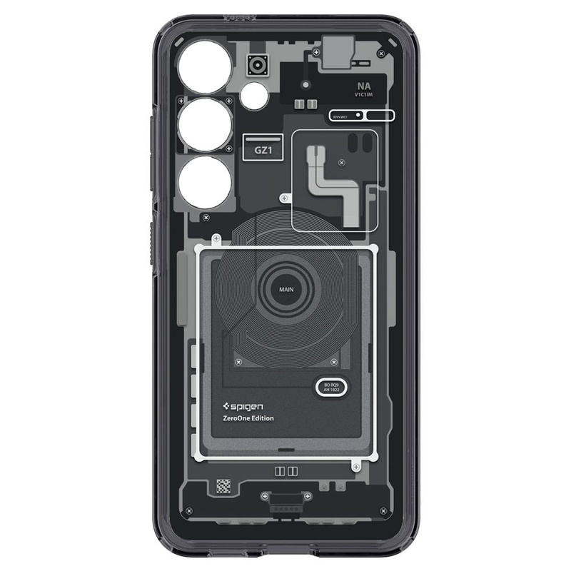 Spigen Ultra Hybrid-Hülle für Samsung Galaxy S24 – Dunkelgrau (Zero One-Muster)