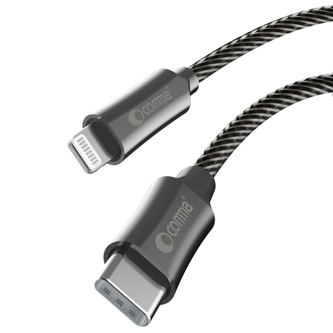 Comma kabel Jub MFi USB-C - Lightning 3A 1,5m szary