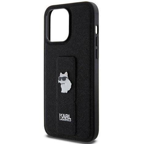 Karl Lagerfeld nakładka do iPhone 13 Pro 6,1&quot; KLHCP13LGSACHPK HC GRIPSTAND SAFFIANO CHOUPETTE PINS czarna