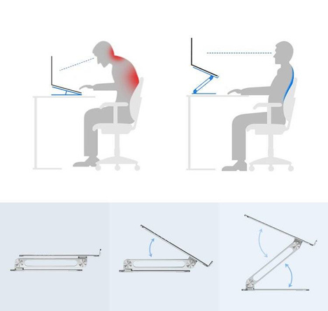 Nillkin ProDesk składana podstawka stojak podpórka do laptopa MacBooka szary