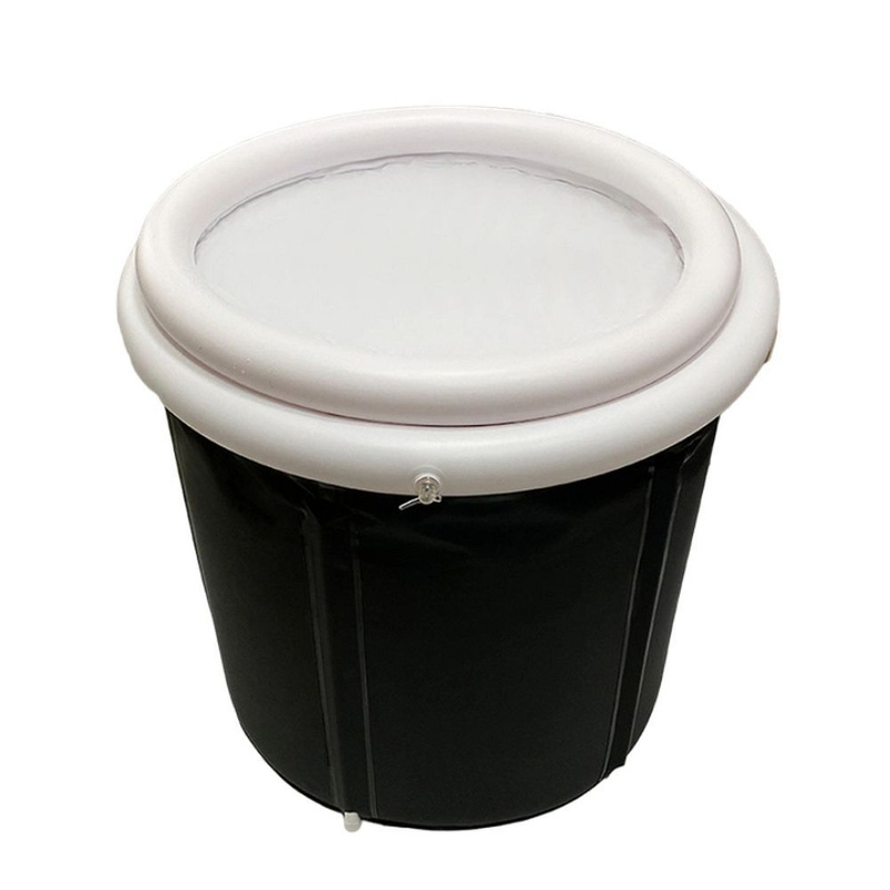 Składana przenośna dmuchana wanna balia do kąpieli 75 x 80 cm czarna