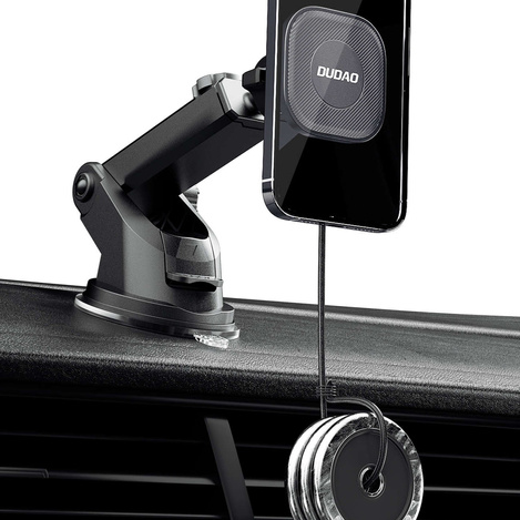 Dudao magnetischer Autotelefonhalter mit Teleskoparm schwarz (F6Max)