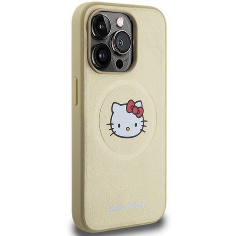 Hello Kitty Kitty Head MagSafe-Hülle aus Leder für iPhone 14 Pro – Gold