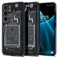 Etui Spigen Ultra Hybrid na Samsung Galaxy S24 - ciemnoszare (wzór Zero One)