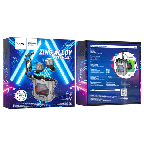 HOCO słuchawki bezprzewodowe / bluetooth stereo TWS EW33 Interstellar szare