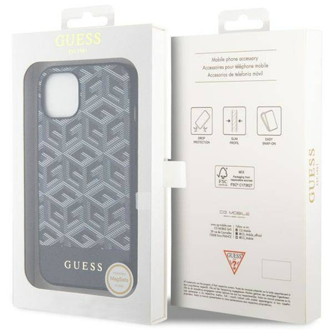 Guess GUHMP14MHGCFSEK iPhone 14 Plus 6,7" schwarz/schwarz Hartschalenkoffer GCube Stripes MagSafe